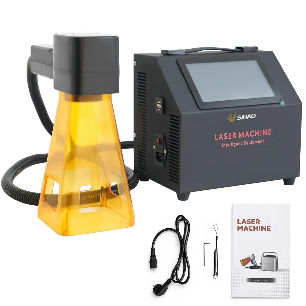 SIHAO Protable Fiber Handheld Laser Marking Machine 20W Laser head Engraving Machine for Stainless Steel Leather Laser Engraving