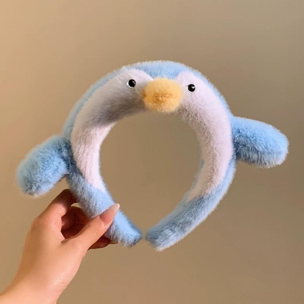 Hair Accessories Snotty Pig Cartoon Headband Non-slip Plush Doll Plush Hairband Headwear Sweet Penguin Hair Hoop Makeup