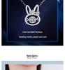 925 Sterling Silver Beating Heart Rabbit Necklace for Women - Zodiac Theme, Cool New Year Style, Cute Lively Clavicle Chain