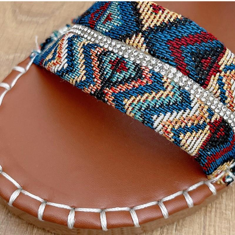 Fashion 2025 Summer New Bohemian Style Flat Sandals for Plus Size Women Beach Ready with Trendy Elements Anti-slip Big Size Shoes 43