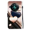 Handmade PU Leather Flip Case for Realme 12+ /Realme 12 Plus Anti-Slip Shockproof Cover with Wrist Strap & Heart/Rose Cat Designs