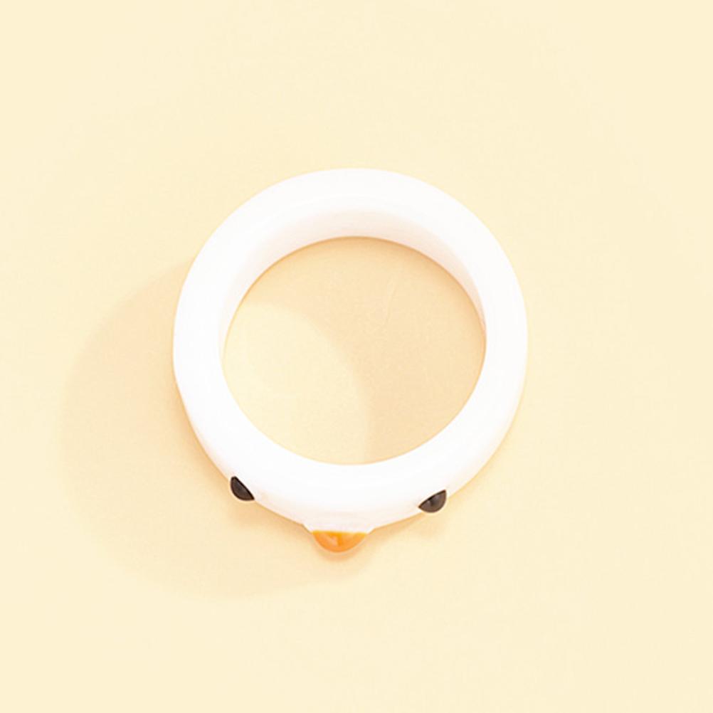5 Pcs Resin Ring 3D Cute Chick Finger Ring Set Funny Candy Color Wide Animal Ring Geometric Ring for Women Girl Jewelry