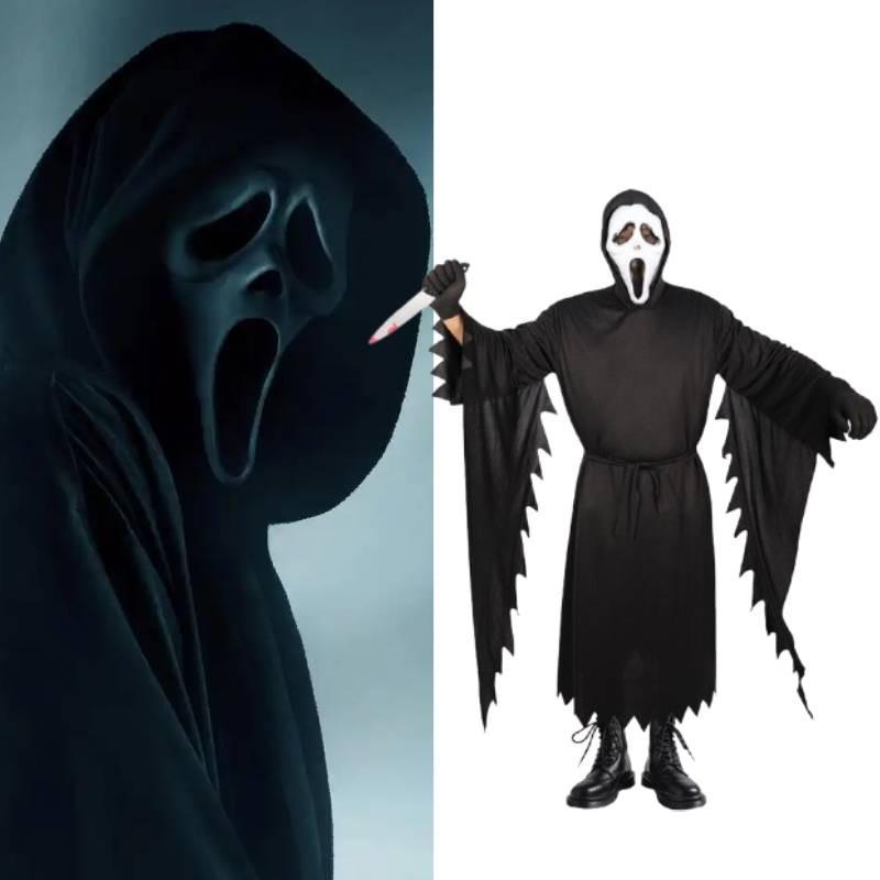 Outfit Halloween Scream Polyester Cloak Mask Cosplay Characters Enthusiasts