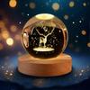 Kristallkugel Nachtlicht, LED Transparente Kristallkugel Lampe mit Holzsockel, Geeignet für Heimdekoration, Geschenk - 6CM