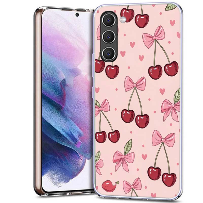 Cherry Bow Phone Case for Samsung A54 A14 A24 A34 A17 A37 A57 A55 A35 A25 A15 A13 A23 A33 A53 A07 A05S A04S A03 A73 Galaxy Note