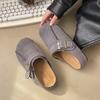 Fashion 2025 Shoes Female Closed Toe Women's Slippers Outdoor Casual Slippers Women Buckle Round Toe Platform Flat with Warm Shoes Women