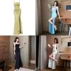 Elegant Long Dress For Women With Slit And Bodycon Fit For Evening Wear