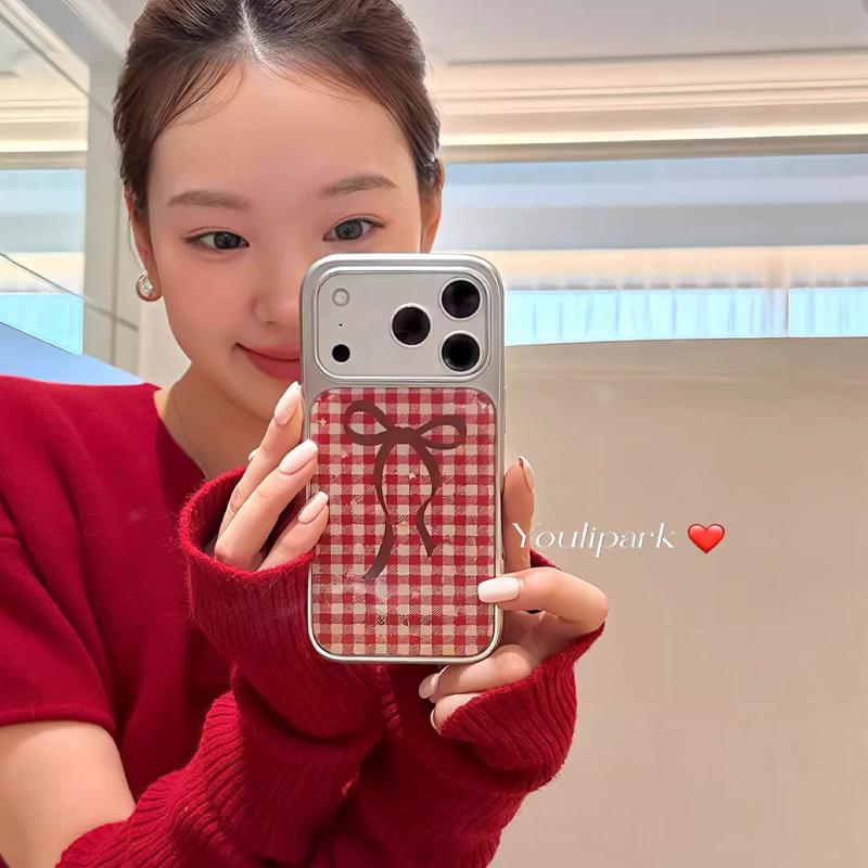 

Корейский Ins Девушка Клетка Звезда Бант Капельная Клейкая Чехол для Телефона Для iPhone 17 Air 16 15 14 12 13 11 Pro Max 78Plus Противоударный Защитный Чехол For iPhone 17 Promax