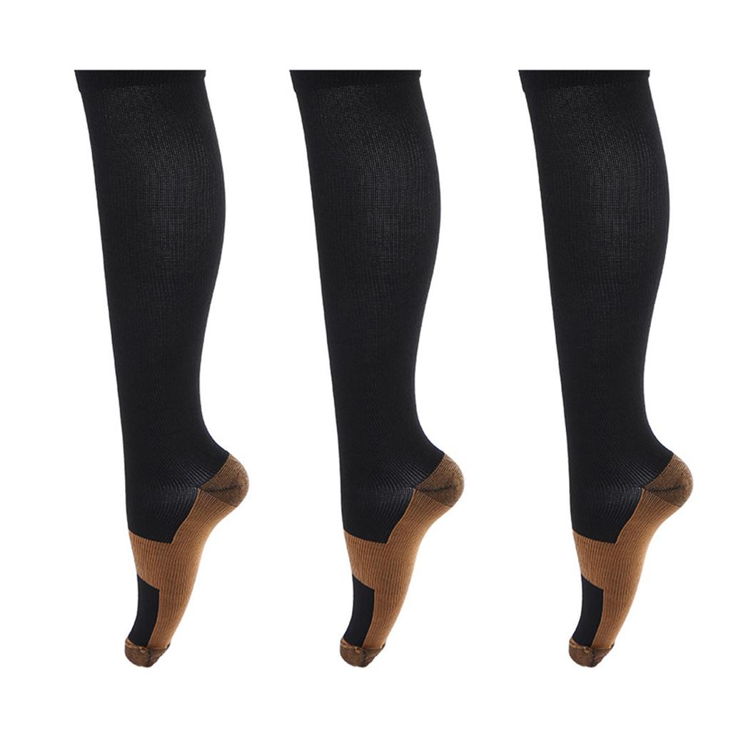3 Pairs Of Leisure Long Tube Pressure Socks Colored Nylon Outdoor Sports Pressure Socks