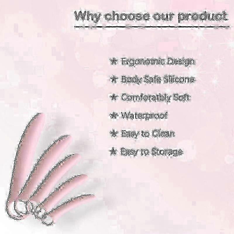 New Qoqiu 5-pack Silicone Pelvic Floor Muscle Dilator Trainer Setpelvic Wand Massager For Womenpelvic Floor Muscle Trainer, Pelvic Floor Strength