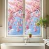 Multicolor Window Static Sticker Vivid Flower Green Leaves Glass Decals Rose Lily PVC Electrostatic Film Bathroom Stickers
