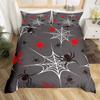 Halloween Spider Bedding Set Cobwebs Comforter Cover Spiderwebs Halloween Duvet Cover Twin Queen King,Gothic Spider Web Bed Set