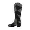 Fashion Handmade Hot Rhinestone Retro Western Cowboy Boots European American Women Performance Runway Fashion Thick Heel Knee High Boots
