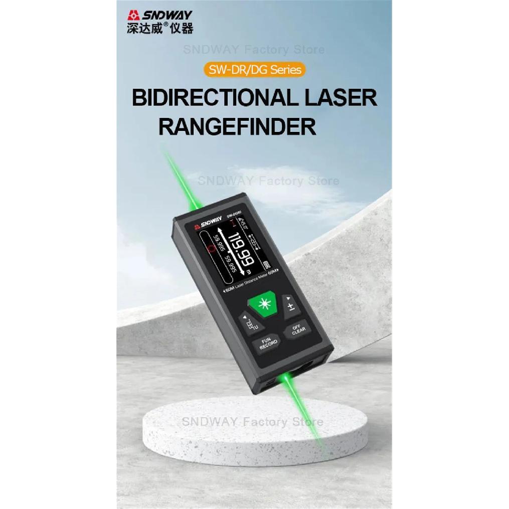 SNDWAY SW DR60 DR100 DG60 DG100 Laser Distance Meter Bidirectional Laser Tape Measure Two Way Electronic Level Range Finder