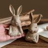 2pcs Resin Rabbit Garden Statues Rabbit Half Body Sculptures Rural Farmhouse Easter Decorations For Table Shelf Yard Patio