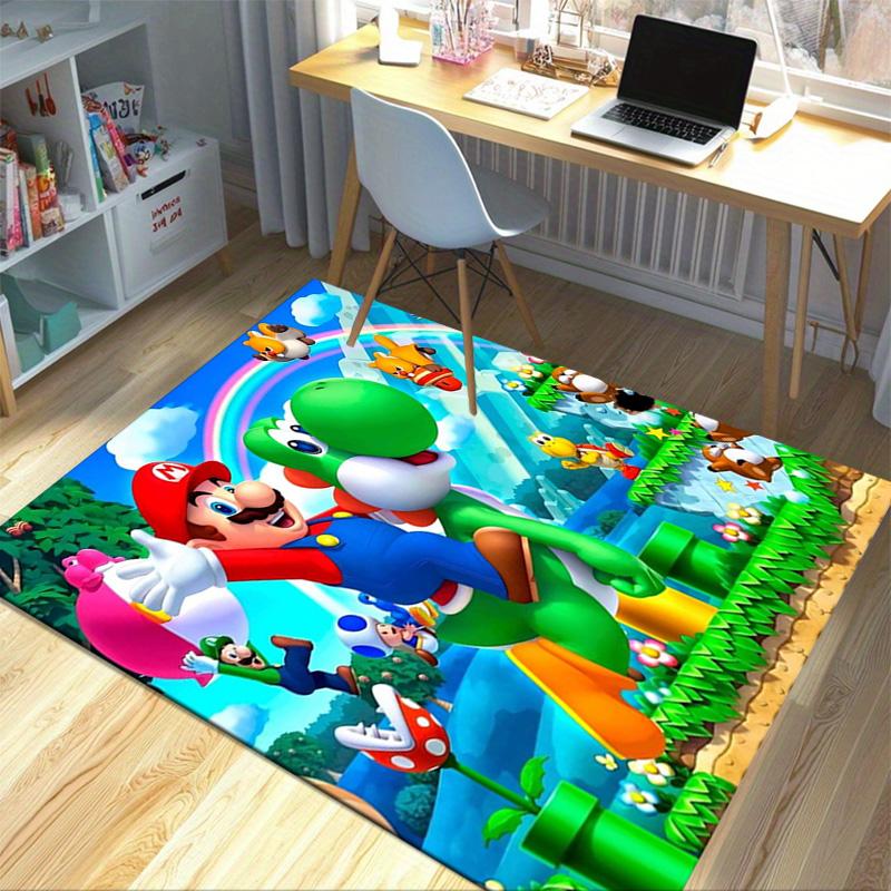 Mario Yoshi Adventure Carpet For Playroom Bedroom Living Room Sofa Home Decorkids Game Area Rug Nonslip Floor Mat