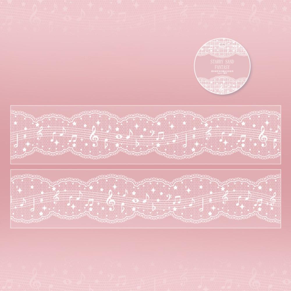 

Star Sand Dream Series Lace Border Covering Tape Fine Glitter PET Washi Tape DIY Self-adhesive Aesthetic Stickers Journal Decor