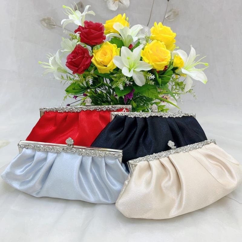 Hot-selling oblique span handbag women's bag banquet handbag shoulder bag dinner bag satin cloud bag south wind bag