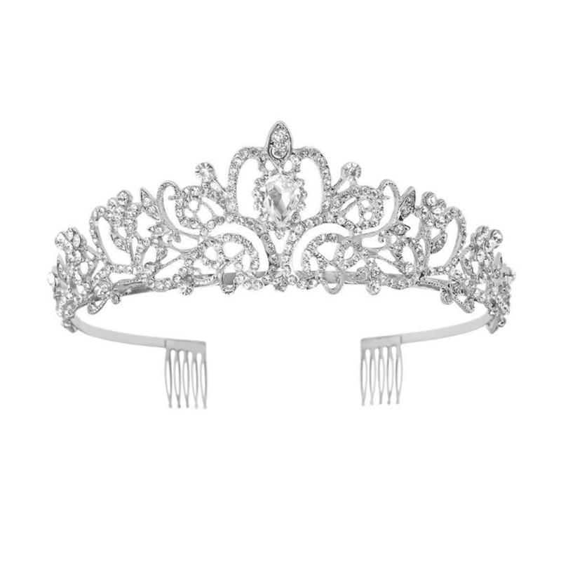 Elegant Adjustable Royal Crowns Headpiece With Detachable Shoulder Ribbon Wedding Prom and Party Accessory For Prom Event