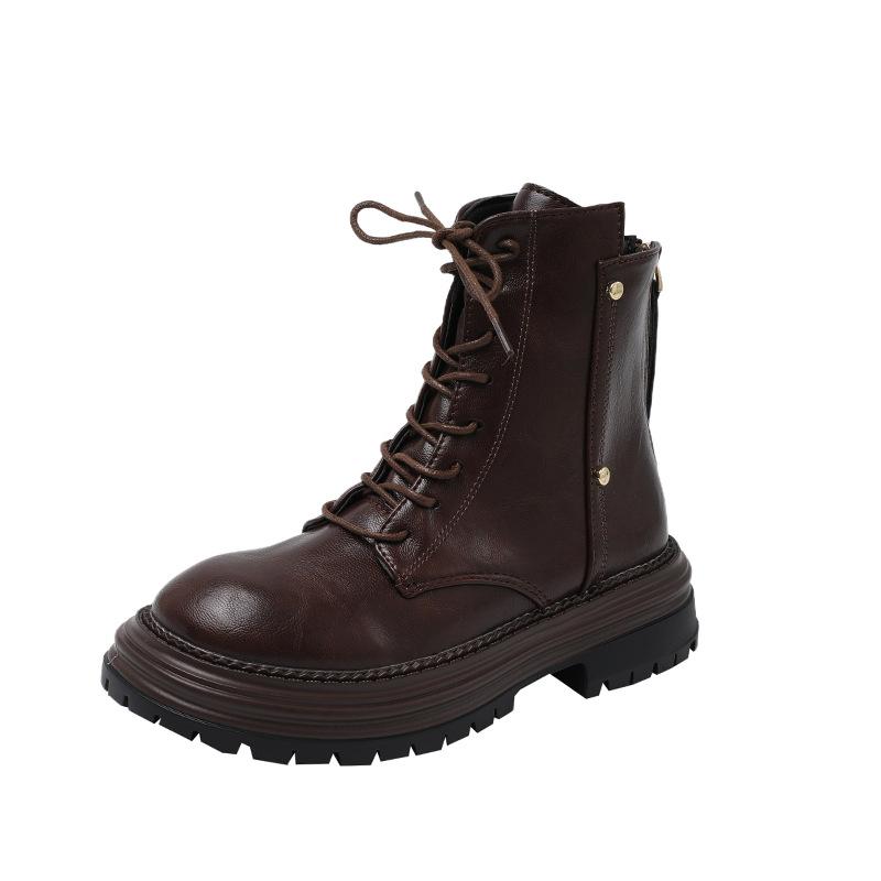 2025 new niche retro platform Martin boots women's versatile small British style thin boots short boots knight boots