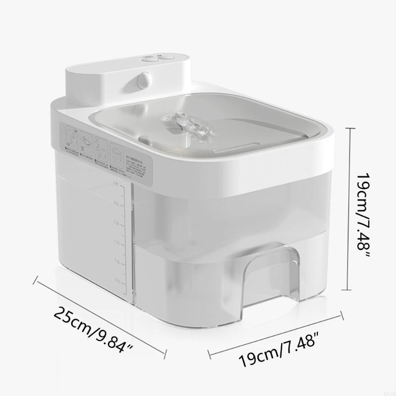 Cat Water Fountain Automatic Water Dispenser Wireless Quiet Two Flow Modes 101Oz Quiet Wireless Cat Intelligent Fountain