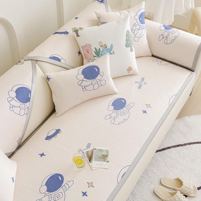 Neues Eis Seide Sofakissen Sommer Sommer Fixiert Rutschfest Sitzkissen Cartoon Niedlich Sofaüberwurf Überzug Stoff