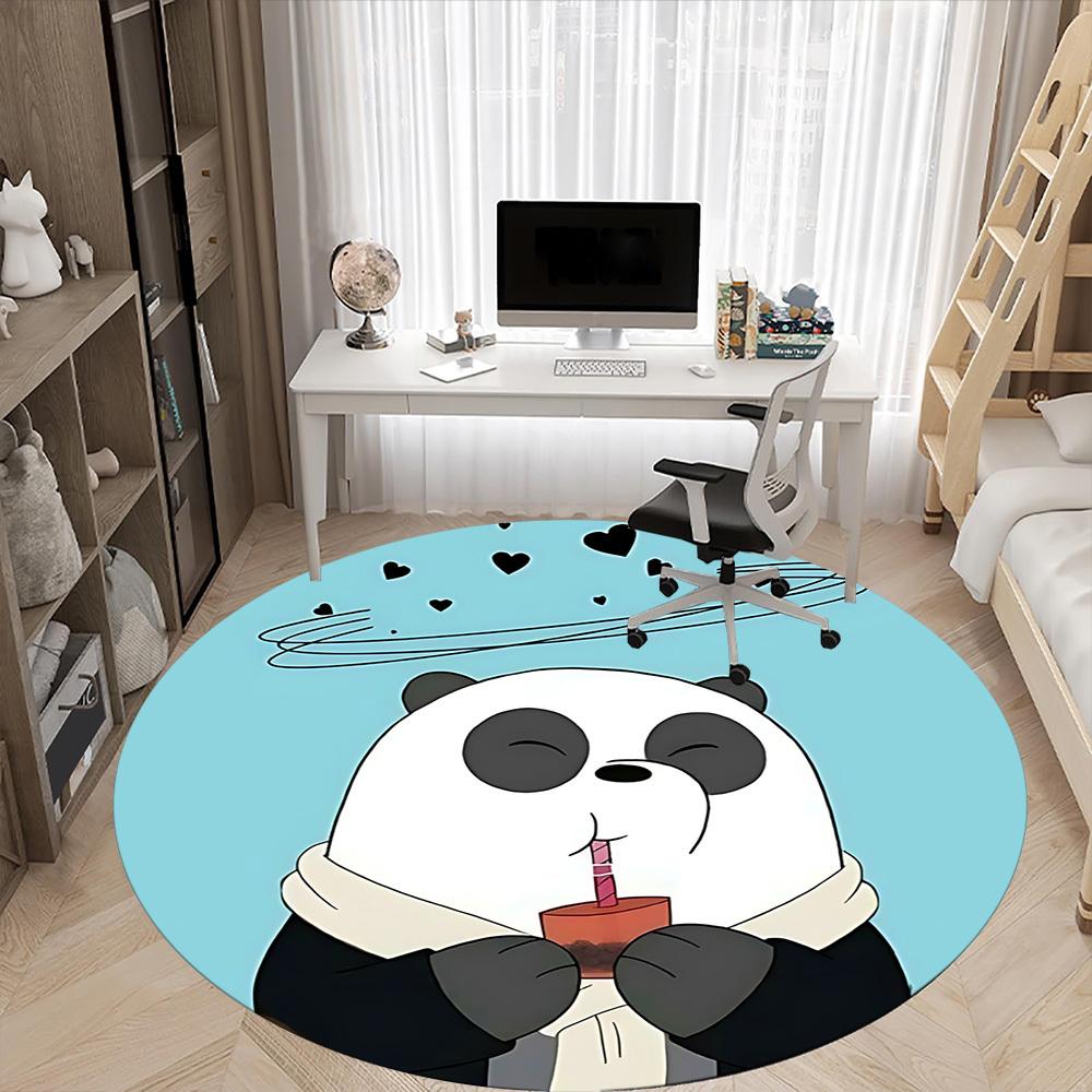 1pc We Bare Bears Office Round Area Rug, Under Office Chairs Bedroom Living Room Home Decor, Room Deco, Available In Various Sizes
