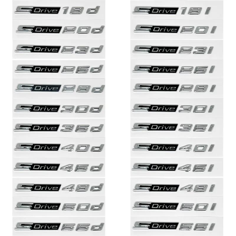 3D ABS Etiqueta engomada del emblema del coche negro brillante SDrive18i 20i 23i 25i 28i 30i 35i 40i 45i 50i 55i para BMW X1 X2 D1