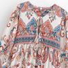 Spring 2026 European & American Style Women's Bohemian Tassel Dress with Print - Loose Fit