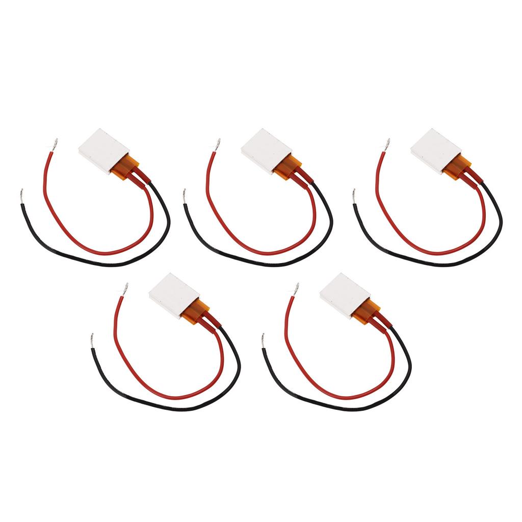 5 Stück PTC Heizplatte Aluminiumlegierung Keramik Thermostatisch PTC Heizelement 200 Grad Celsius Rotes Schwarzes Kabel