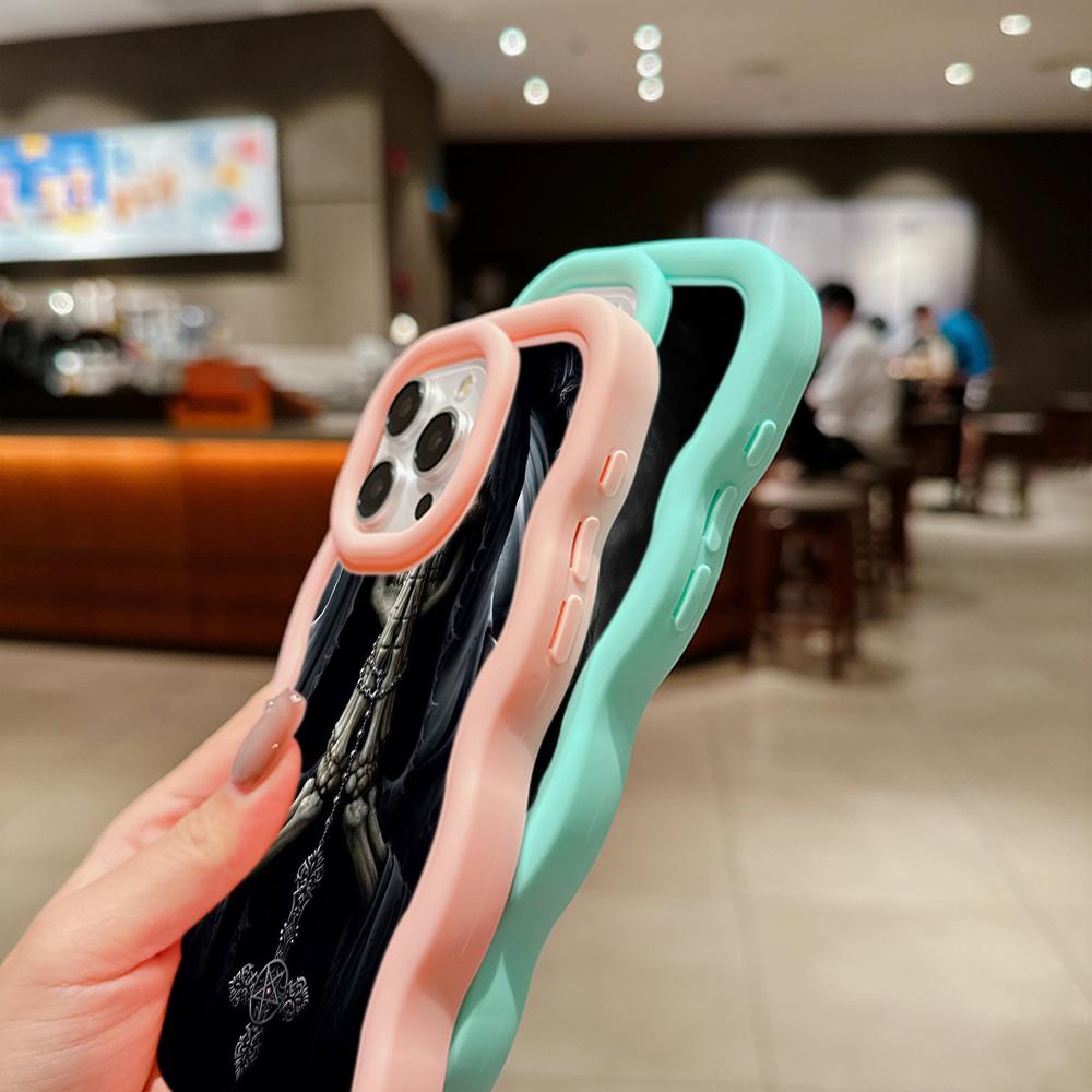 LZ13 Death Prayer Grim Reaper Skull Wave Silicone Phone Cases for Samsung A15 S23 FE S24 Ultra A34 A54 A14 Motorola G32 OnePlus Soft Cover