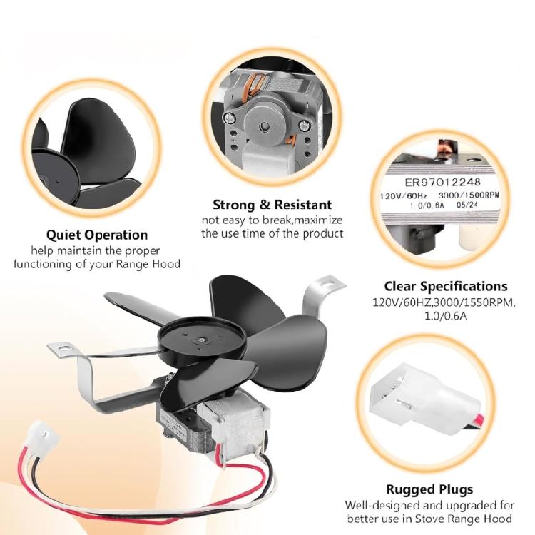Range Hood Household Exhaust Fan Motor 97012248 Range Hood Fan Motor Exhaust Fan Replacement Part Easy To Installation