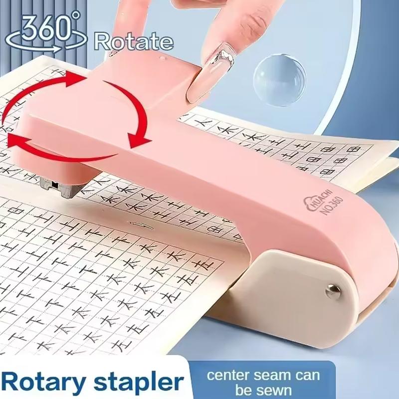 

Rotating Stapler Portable Office Desk Stapler 360 Swivel Book Binding Stapler for School Home Office Supplies Compact Easy Use Save Effort One Size сірий