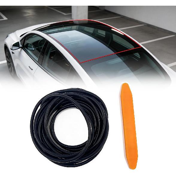Sunroof Rubber Seal Strip for Tesla Model Y, Wind Noise Reduction Soundproof Sealling Strips Rubber Seal Kit with Installation Tool