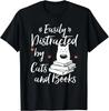Easily Distracted by Cats And Books for Cat Lovers Tee Gift Unisex T-Shirt