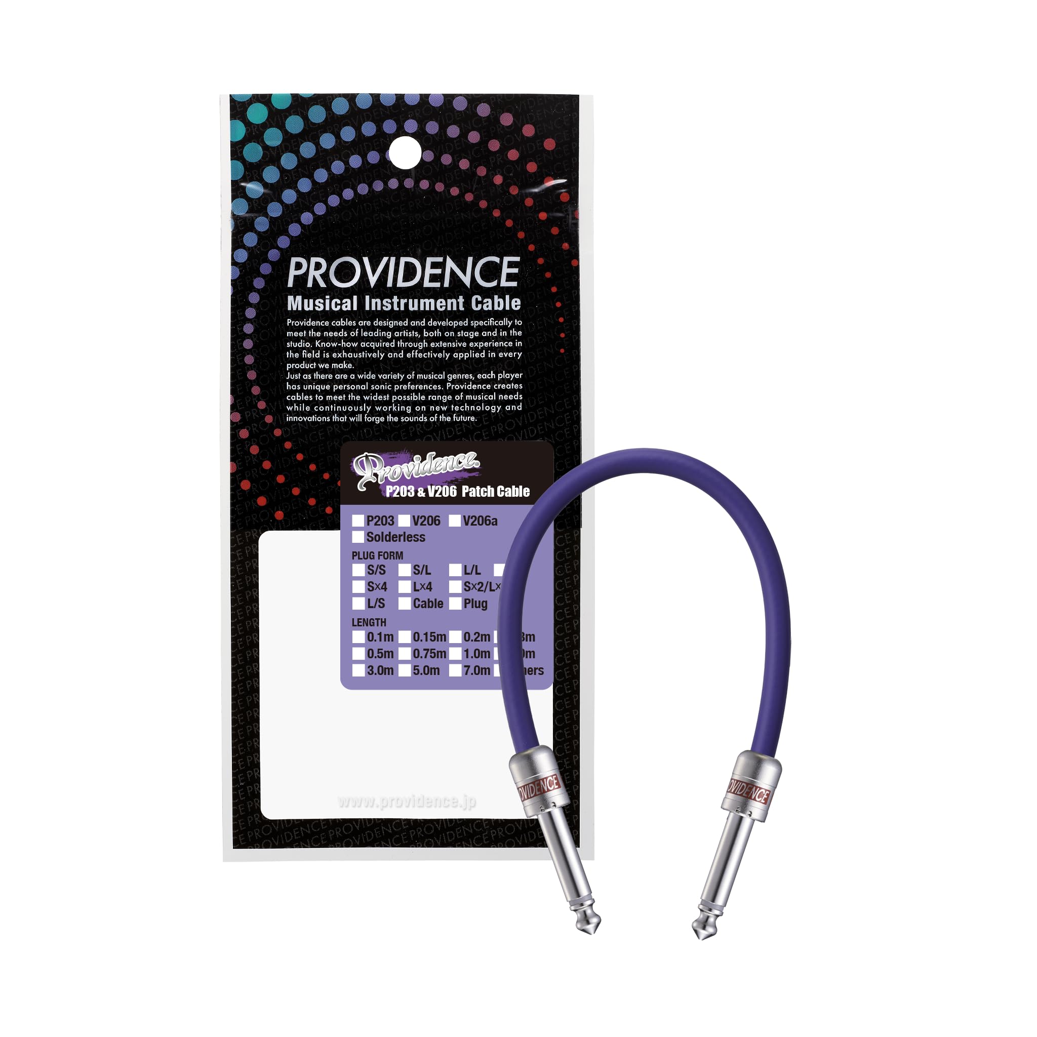

Providence P203 25cm Plug Patch Cable S/S (Straight/Straight) фиолетовый