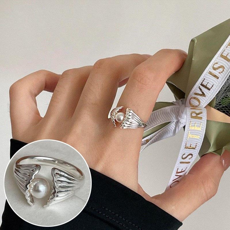 Geometric Lines Open Wrap Ring - S925 Silver Plated for Women