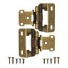 2pcs 1/2Inch Overlay Cabinet Steel Hinges W/screw Self-closing Spring Semi Partial Around Hidden RV Black/Silver/Antique Bronze