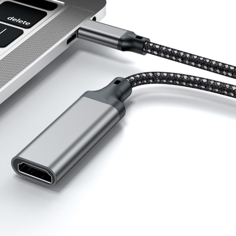 Braided USB Type C Converter Video Transmission Adapter 4K@30Hz Video Output For Enables Smartphones Tablets Computers