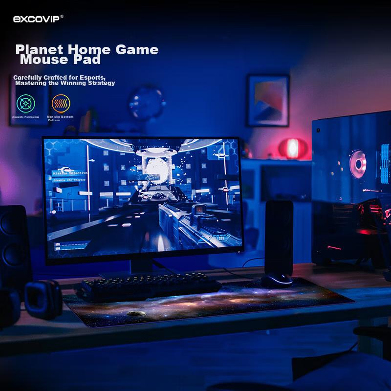 EXCO Planet Home Mouse Pad Large Size 700*300mm Laptop Office Gaming Mouse Pad Cute Cartoon Anime Keyboard Lock Edge E-Sports Desk Pad 0052