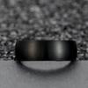 Black Solid Simple Vintage Rings Classic Men Stainless Steel Rings  Matte Men Engagement Wedding Bands Jewelry Gift Wholesale