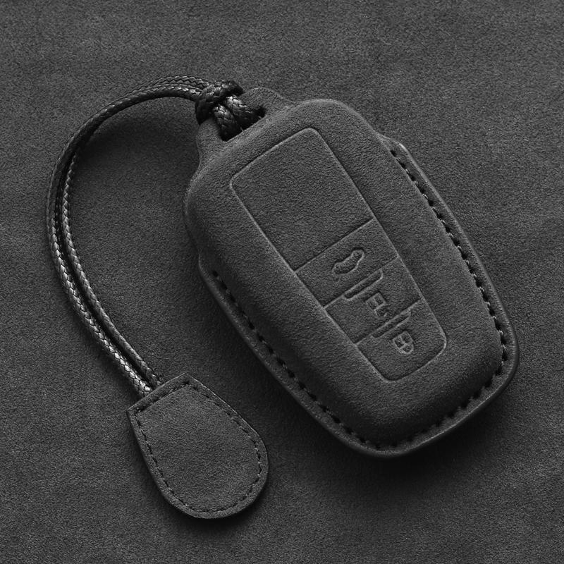 

Styling Mouldings Leather car key case For Toyota Prius Camry Corolla CHR C-HR RAV4 Land Cruiser 2/3 Button Keychain Suede Acces