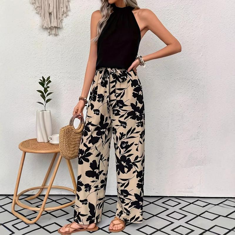 2026 Nuovi Pantaloni Lunghi Stampati alla Moda e Comodi con Vita Elastica e Gamba Larga per Donna, Pantaloni Casual