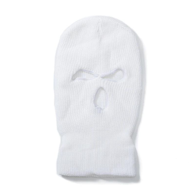 Hot Sale Unisex Balaclava Full Cover Style Ski Mask Hat 3 Holes Winter Hat Tactical Windproof Ribbed Knit Beanie Winter Warm Cap