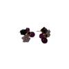 Resin Oil Painting Style Advanced Sense Light Luxury Temperament Stud Earrings Retro Maple Rhyme Purple Flower Zircon Versatile Earrings