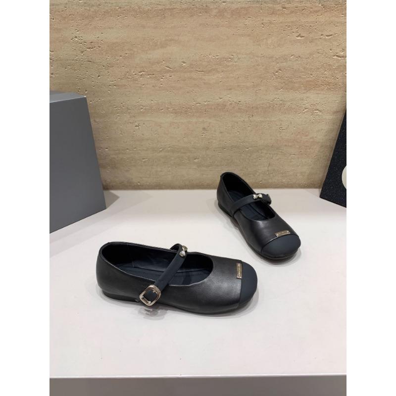 

Ballet shoes women s autumn new color matching flat heel Mary Jane versatile soft-soled grandma shoes 40 чёрный