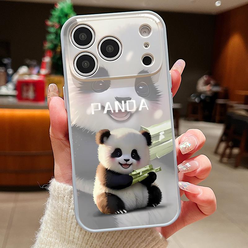 Magnetic For Magsafe Case For iPhone 17 Pro Max Lovely Baby Panda Pattern Skin Feeling Cover For iPhone 16 15 14 13 Pro Max