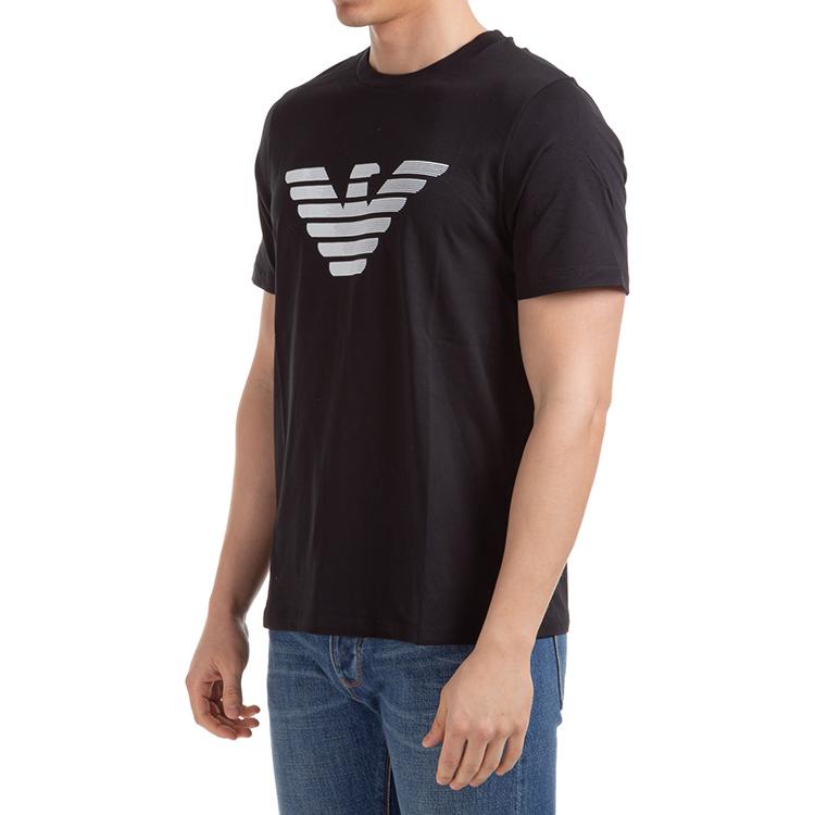 Emporio Armani Logo Print Pullover Short Sleeve T-Shirt Men Tops Black 3H1TD0-1J30Z-0999