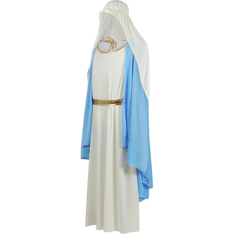 Jungfrau Maria Kostüm für Erwachsene Biblisches Religiöses Kleid für Party Bühne Halloween Cosplay Damen für Biblische Party Kirchenaufführung