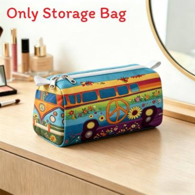 Multi Functional Plush Makeup Organizer With Zipper Closure For Home Use Storage